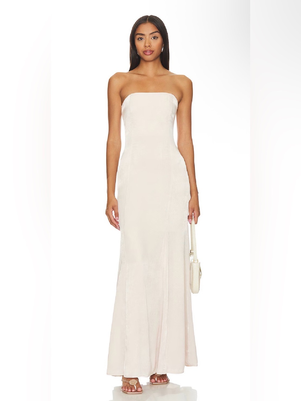 Lovers + Friends Strapless Cream Maxi Dress
